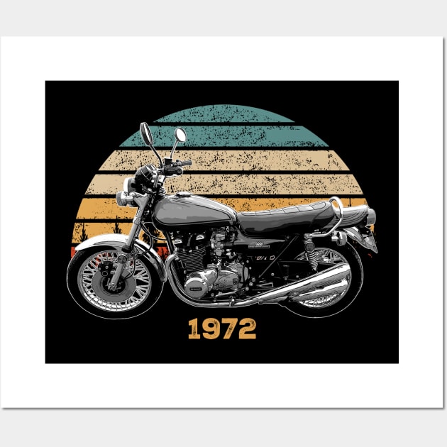 1972 Kawasaki Z1 Vintage Motorcycle Design Wall Art by Madisen Harvey